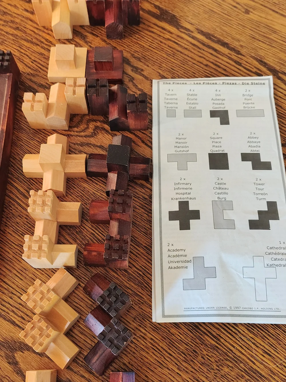 Cathedral Strategy Game Wooden Pieces Medieval Board Game Family Games Vtg 1997